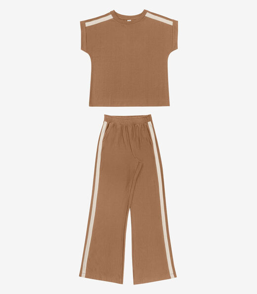 Image_Conjunto Feminino Blusa Com Calça Em Visco Endless Marrom