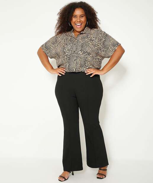 Calça Plus Size Feminina Flare Marisa