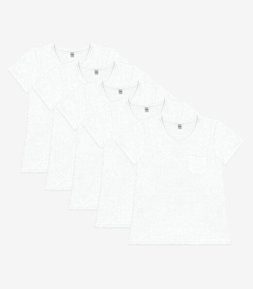 Image_Kit 5 Blusas Femininas Viscotorcion Com Bolso Rovitex Off White