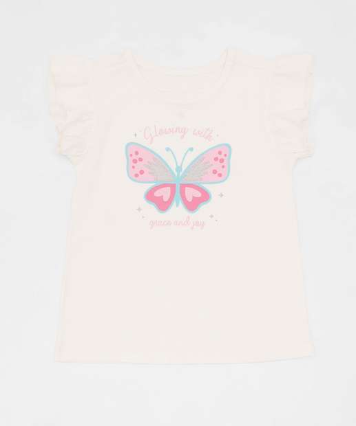 Conjunto Infantil Babado Borboletas Marisa Tam 4 a 10