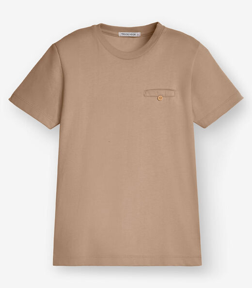 Camiseta Masculina em Meia Malha Trick Nick Marrom