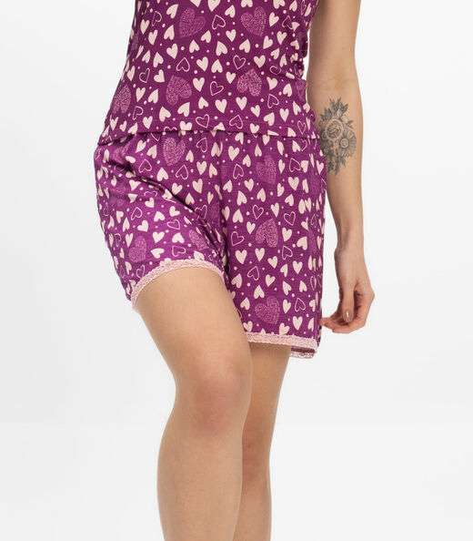 Pijama Regata Feminino Regata Infinita Cor Rosa