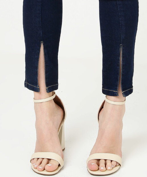 Calça Jeans Cigarrete Feminina Bolsos Marisa