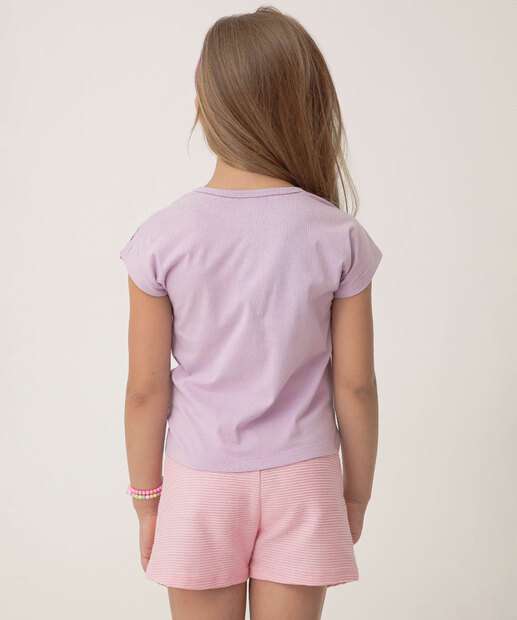 Blusa Infantil Angel E Stitch Disney Tam 4 a 10 Lilás
