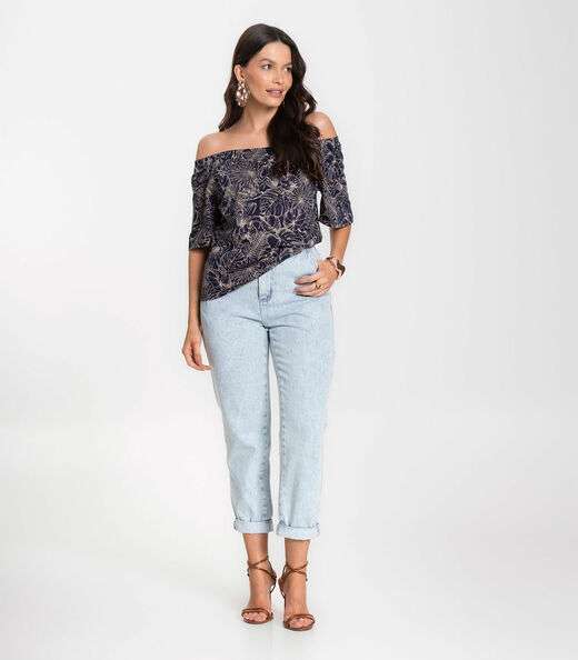 Blusa Feminina Ciganinha Infinita Cor Azul