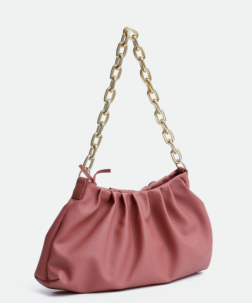 Bolsa de Ombro Baguete Feminina Textura Corrente Marisa
