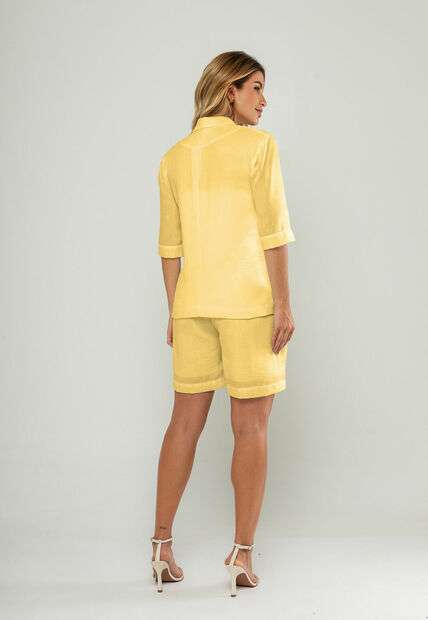 Conjunto Blazer Com Bermuda Amarelo Salvatore