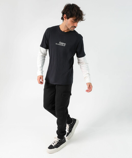 Image_Calça Masculina Moletom Jogger Cargo MR Preto 