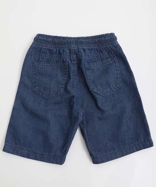 Bermuda Infantil Jeans Jogger Tam 1 a 3 Azul