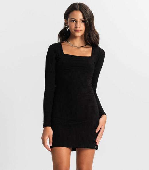 Image_Vestido Juvenil Manga Longa Em Ribana Minty Preto