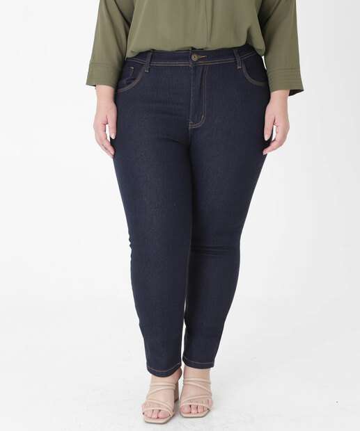 Calça Jeans Cigarrete Feminina Cintura Alta