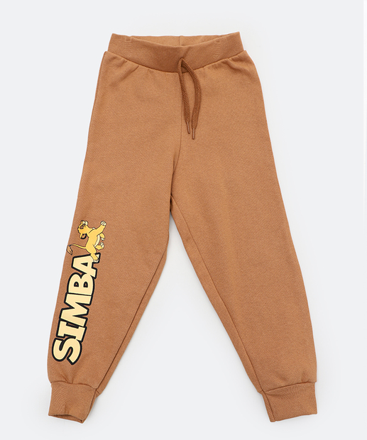 Image_Calça Infantil Jogger Moletom Simba Tam 1 a 3 Marrom