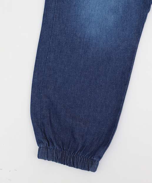 Calça Infantil Jogger Jeans Tam 1 a 3 Azul