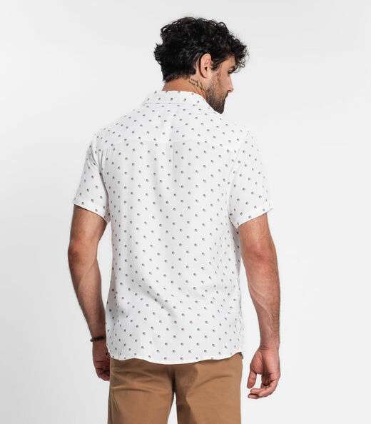 Camisa Masculina Em Viscose Diametro Branco