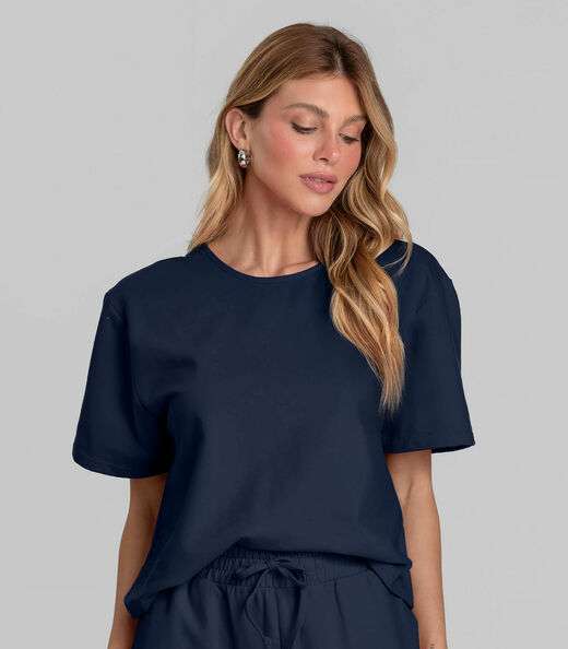 Conjunto Feminino em Molecotton Dianna Azul