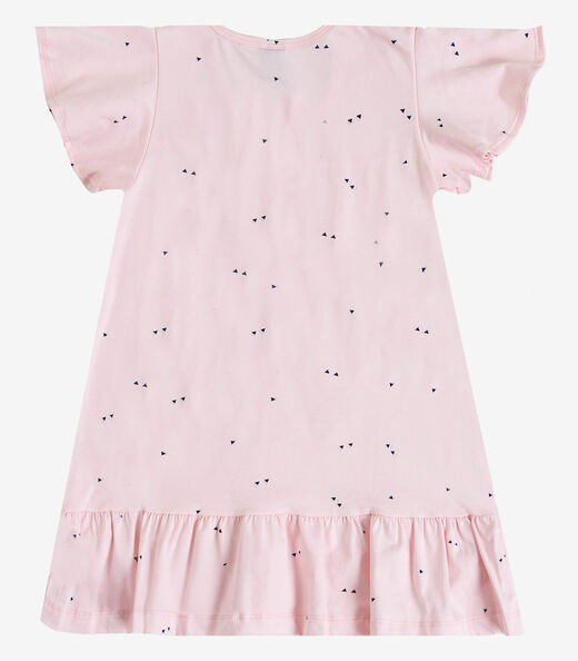Vestido Infantil Com Manga Godê Select Rosa