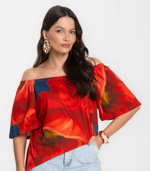 Blusa Feminina Ciganinha Infinita Cor Vermelho