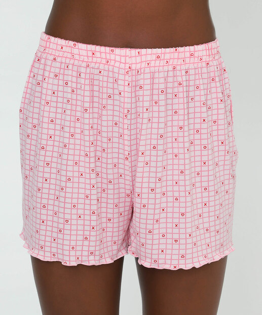Pijama Feminino Quadriculado Marisa Rosa