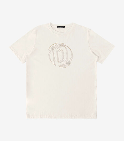 Camiseta em Meia Malha Masculina Diametro Bege