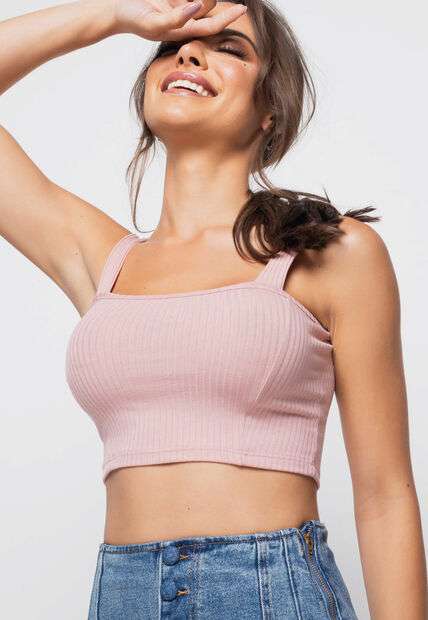 Image_Cropped  Top Faixa Comfy Malha Canelada Rosa Claro