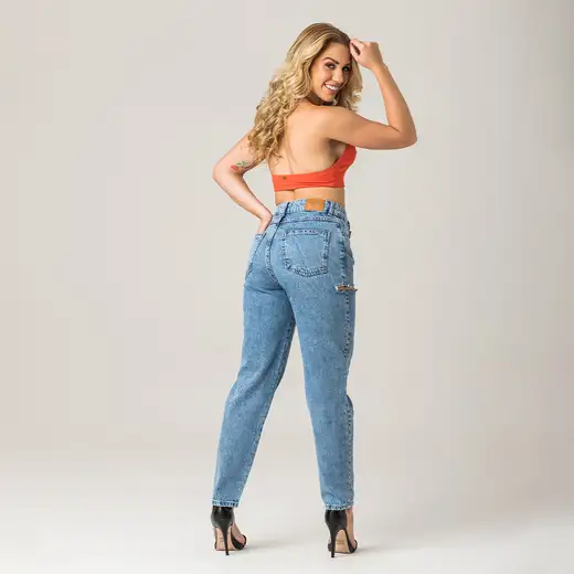 Calça Mom Jeans Feminina Moderna Zune