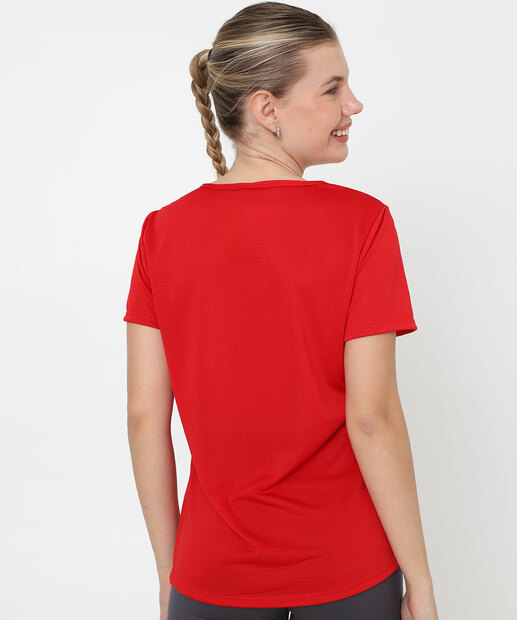 Blusa Feminina Fitness Básica Dry Fit Marisa Vermelho