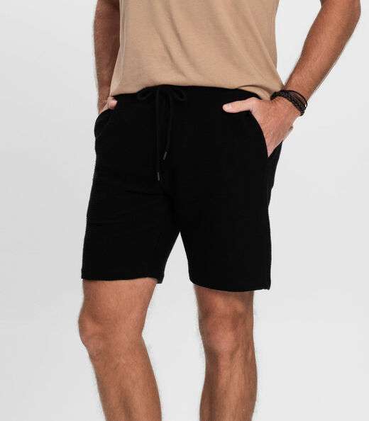 Bermuda Masculino de Moletinho Gorgurinho Diametro Preto