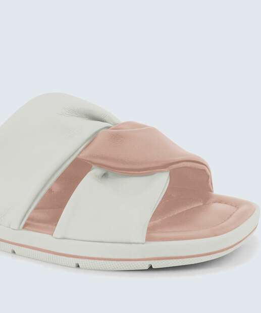 Rasteirinha Feminina Tiras Bicolor Comfortflex