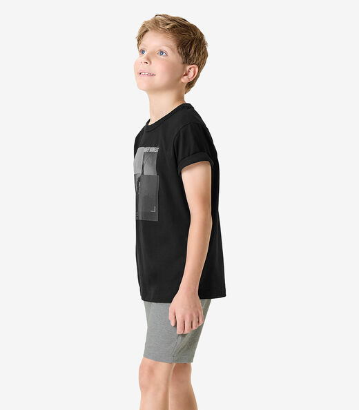 Image_Conjunto Camiseta Com Bermuda Infantil Rovi Kids Preto