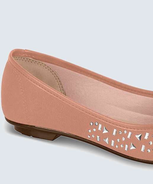 Sapatilha Feminina Bico Redondo Strass Moleca