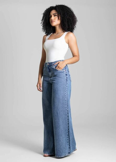 Calça Jeans Sawary Super Wide Leg - 282957