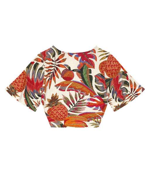 Blusa Estampada Feminina Ribana Canelada Endless Bege