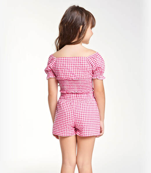 Conjunto Menina Blusa com Shorts Trick Nick Rosa
