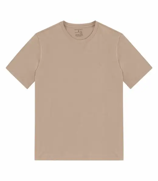 Camiseta Masculina Básica Meia Malha Diametro Marrom