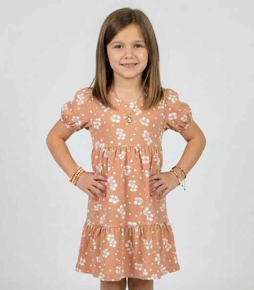 Image_Vestido Infantil Com Franzido na Saia Select Marrom