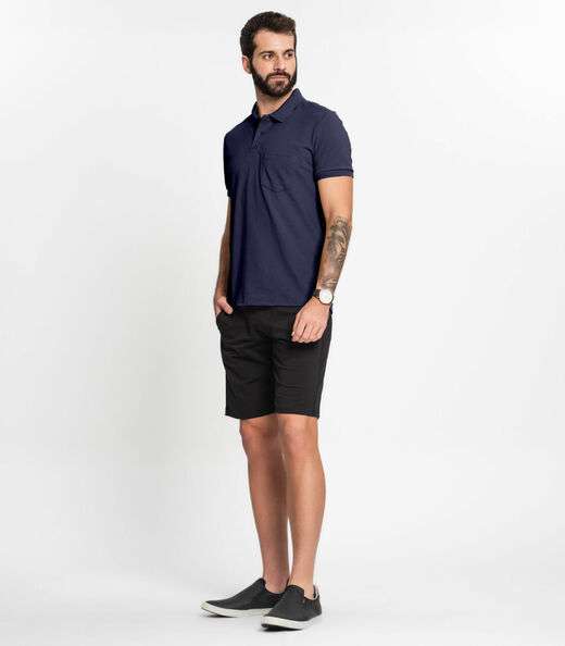 Camisa Polo Piquet Masculina KO Azul