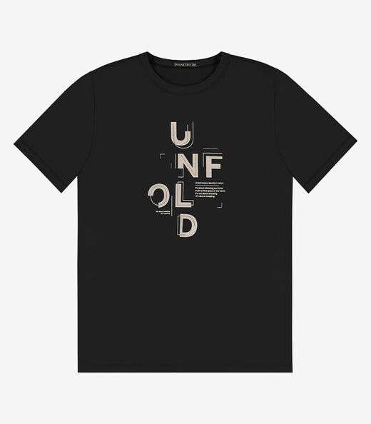 Camiseta Masculina em Meia Malha Diametro Preto