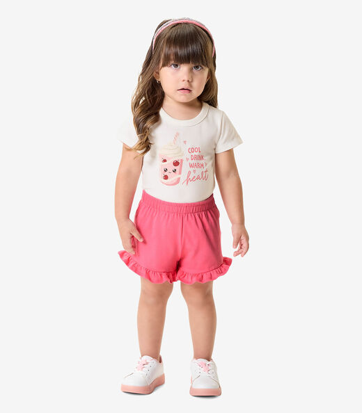 Conjunto Infantil Blusa Com Ciclista Rovi Kids Bege