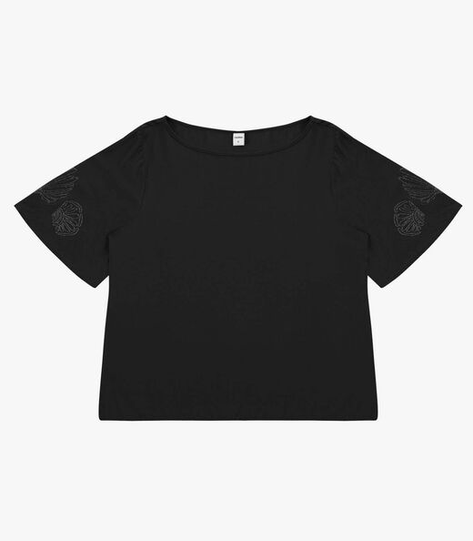 Image_Blusa Feminina Viscose Khyara Com Estampa Rovitex Preto
