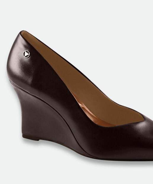 Scarpin Feminino Salto Anabela Via Uno Marrom