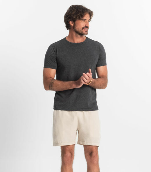 Image_Bermuda Masculina Sarja Elástico E Bolsos Shift Bege