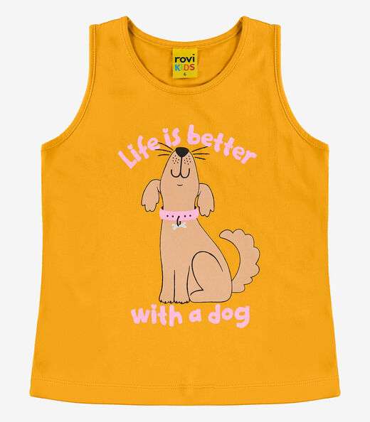 Regata Infantil Meia Malha Rovi Kids Amarelo