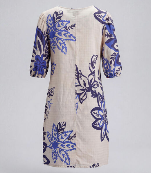 Vestido Midi Com Manga Flare 3/4 Infinita Cor Azul