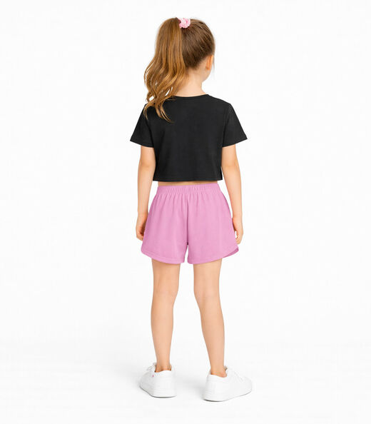 Conjunto Feminino Infantil Blusa E Short Select Preto