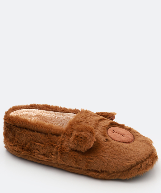Pantufa Feminina Fechada Capivara Marisa Marrom