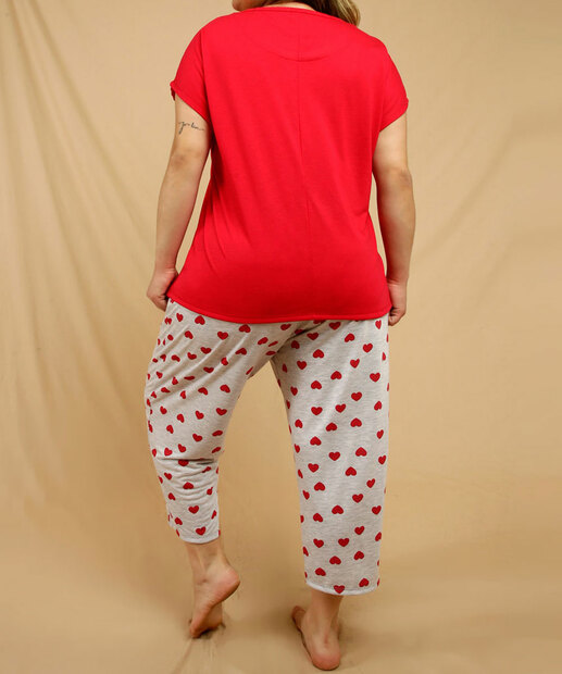 Pijama Plus Size Feminino Estampa Coração Marisa