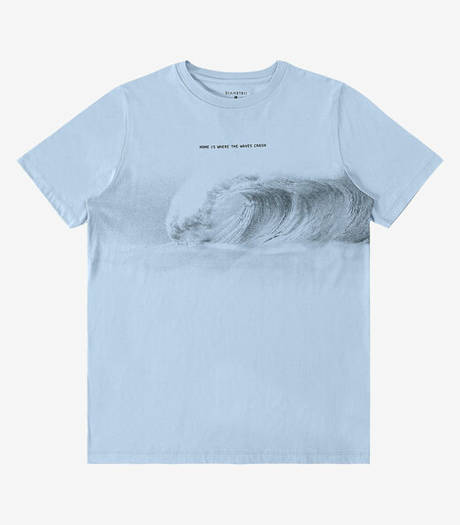 Camiseta Meia Malha Masculina Diametro Azul