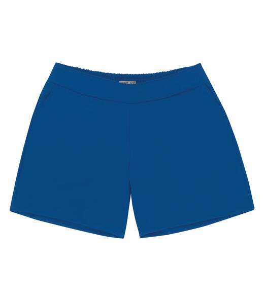 Shorts Feminino Plus Size Crepe Light Secret Glam Azul