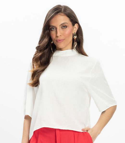 Blusa Viscose Slub Feminina Endless Bege