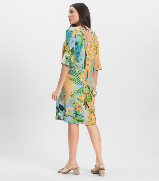 Vestido Feminino Estampado Infinita Cor Rosa